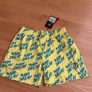 Rain Delay Kids Yellow and Blue Shorts